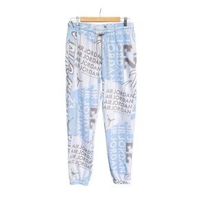 Air Jordan Women’s Light Blue All-Over Print Jogger Sweatpants Size M